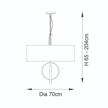 Endon 95215 - Kattokruunu ketjulla 5xE27/10W/230V halkaisija 70 cm harmaa