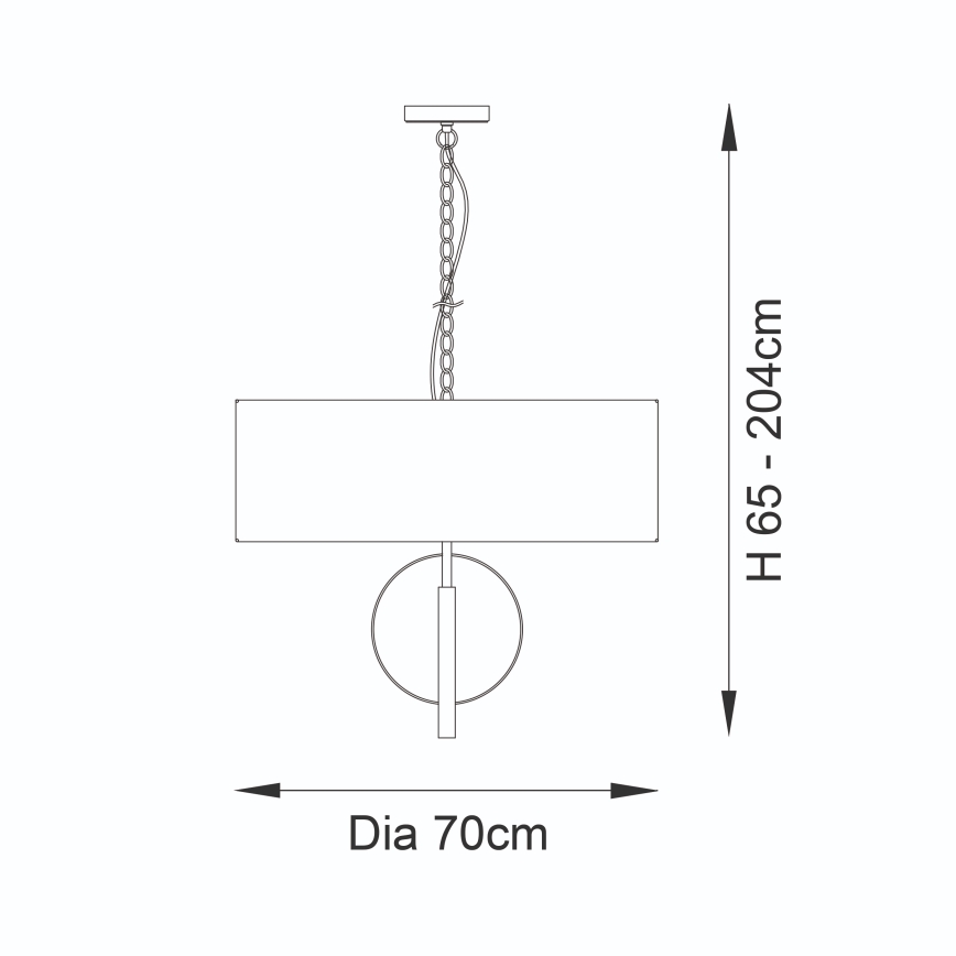 Endon 95215 - Kattokruunu ketjulla 5xE27/10W/230V halkaisija 70 cm harmaa