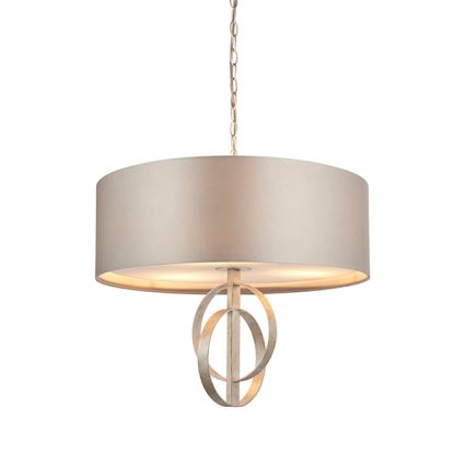 Endon 95216 - Riippuvalaisin ketjulla 3xE27/10W/230V Ø 60 cm harmaa