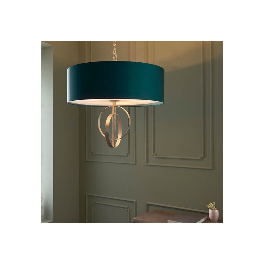 Endon 95223 - Riippuvalaisin ketjulla, 5× E27 (10 W/lamppu), 230 V, Ø 70 cm, sininen/harmaa