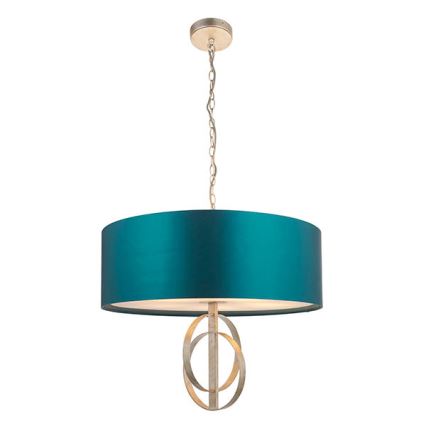 Endon 95223 - Riippuvalaisin ketjulla, 5× E27 (10 W/lamppu), 230 V, Ø 70 cm, sininen/harmaa