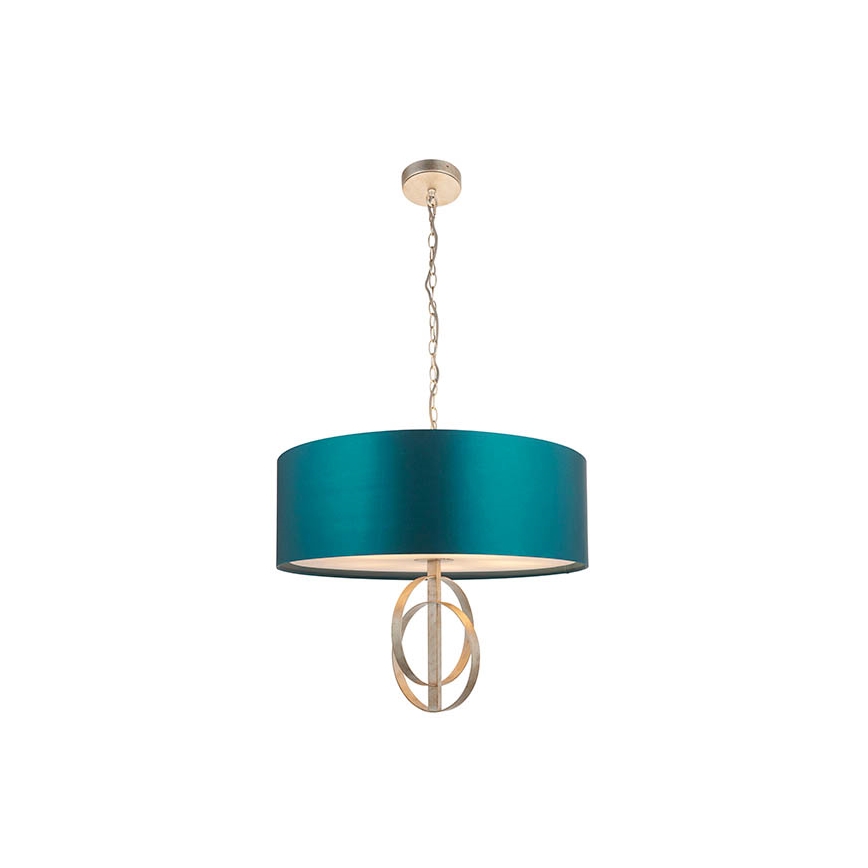 Endon 95223 - Riippuvalaisin ketjulla, 5× E27 (10 W/lamppu), 230 V, Ø 70 cm, sininen/harmaa