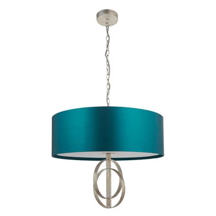 Endon 95223 - Riippuvalaisin ketjulla, 5× E27 (10 W/lamppu), 230 V, Ø 70 cm, sininen/harmaa