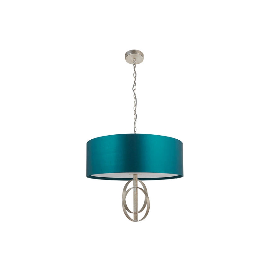 Endon 95223 - Riippuvalaisin ketjulla, 5× E27 (10 W/lamppu), 230 V, Ø 70 cm, sininen/harmaa