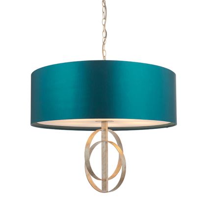 Endon 95223 - Riippuvalaisin ketjulla, 5× E27 (10 W/lamppu), 230 V, Ø 70 cm, sininen/harmaa