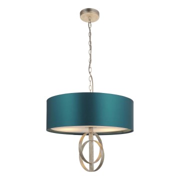 Endon 95224 - Riippuvalaisin ketjulla 3xE27/10W/230V halkaisija 60 cm sininen/harmaa