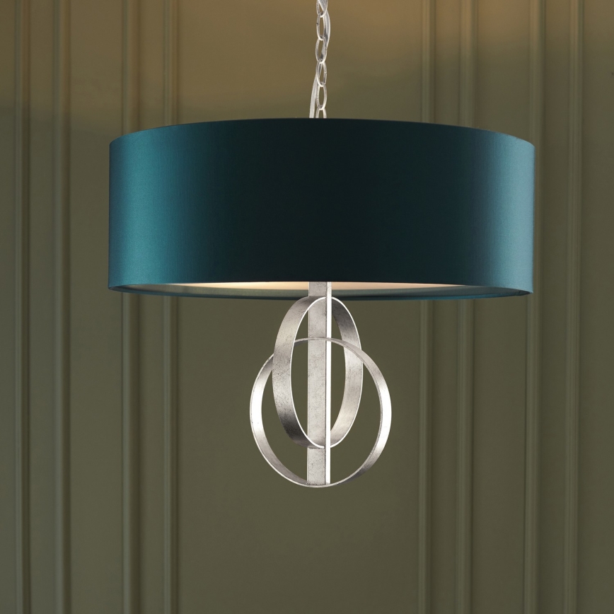Endon 95224 - Riippuvalaisin ketjulla 3xE27/10W/230V halkaisija 60 cm sininen/harmaa