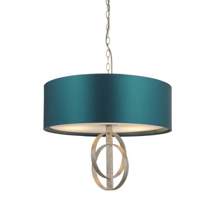 Endon 95224 - Riippuvalaisin ketjulla 3xE27/10W/230V halkaisija 60 cm sininen/harmaa