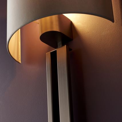 Endon 95449 - Seinävalaisin 1xE27/10W/230V beige/mattakromi