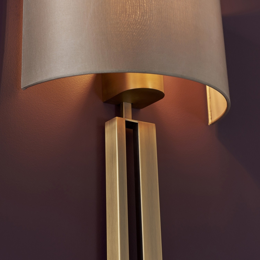 Endon 95452 - Seinävalaisin 1xE27/10W/230V beige/kultainen