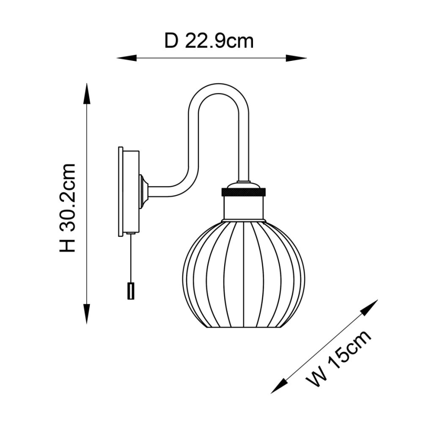 Endon 95507 - Kylpyhuoneen seinävalaisin KENDALL 1xE27/10W/230V IP44 messinki