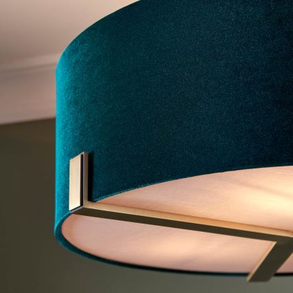 Endon 95839 - Riippukattokruunu HAYFIELD 3xE27/40W/230V messinki/vihreä