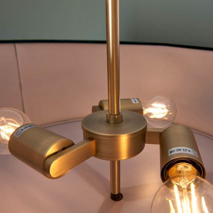 Endon 95839 - Riippukattokruunu HAYFIELD 3xE27/40W/230V messinki/vihreä