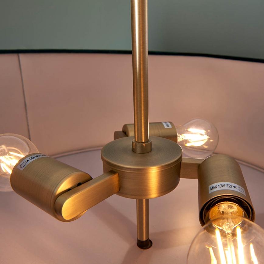 Endon 95839 - Riippukattokruunu HAYFIELD 3xE27/40W/230V messinki/vihreä