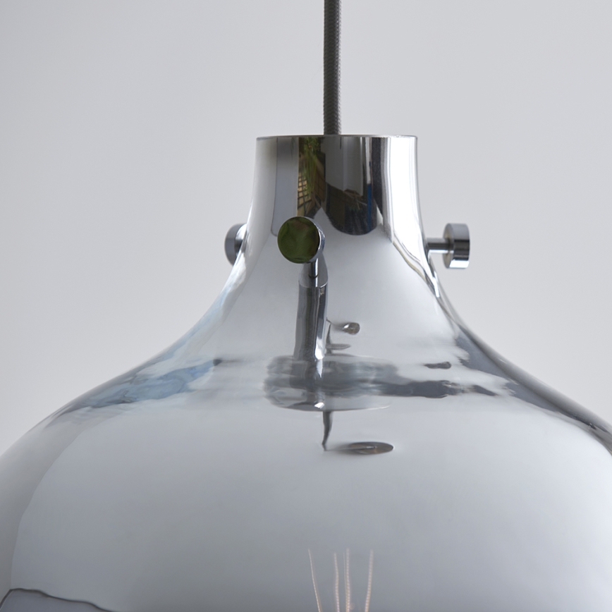 Endon 96442 - Kattokruunu johdossa PANTHER 1xE27/10W/230V kiiltävä kromi/savuinen