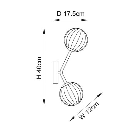 Endon 96691 - NORTHWEST seinävalaisin 2xG9/3W/230V kultainen