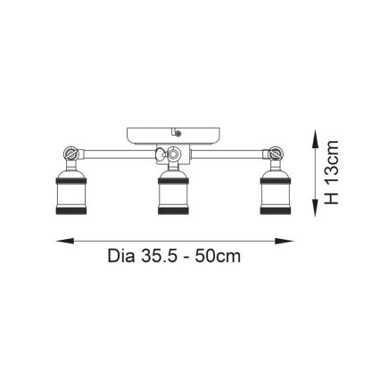Endon 97243 - Kohdevalo HAL 3xE27/10W/230V messinki
