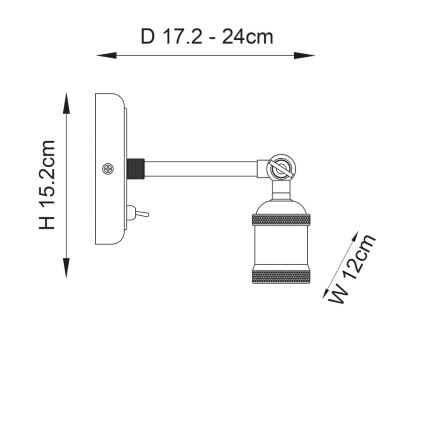 Endon 97245 - Seinäspotti HAL 1xE27/10W/230V messinki