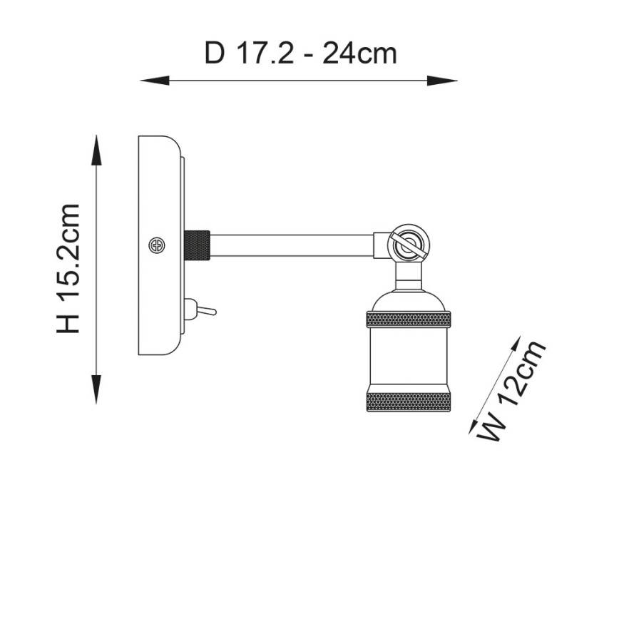 Endon 97245 - Seinäspotti HAL 1xE27/10W/230V messinki