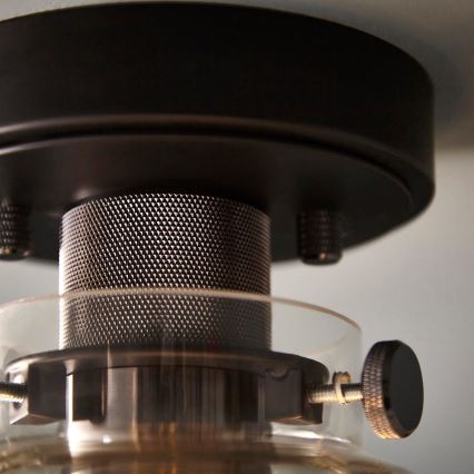 Endon 99106 - Kattovalo URBAN 1xE27/10W/230V musta/läpinäkyvä