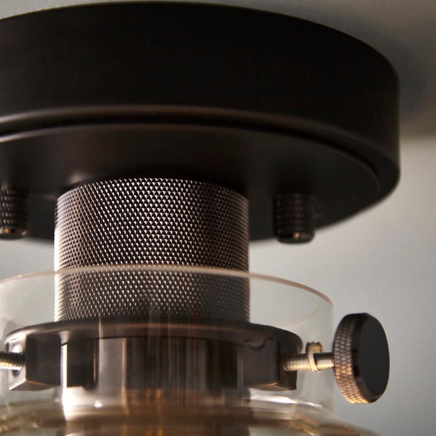 Endon 99106 - Kattovalo URBAN 1xE27/10W/230V musta/läpinäkyvä