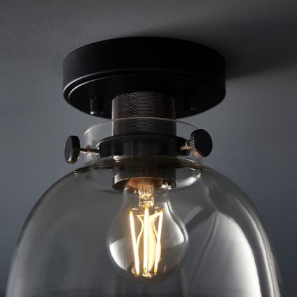 Endon 99106 - Kattovalo URBAN 1xE27/10W/230V musta/läpinäkyvä