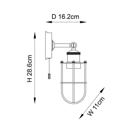 Endon 99952 - Kylpyhuoneen seinävalaisin CREW 1xE27/6W/230V IP44 messinki