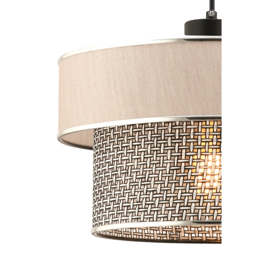 ERO-riippuvalaisin vaijerilla 1xE27/60W/230V kerma/harmaa