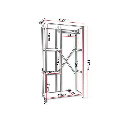 Eteishylly CARLO 167x90 cm musta