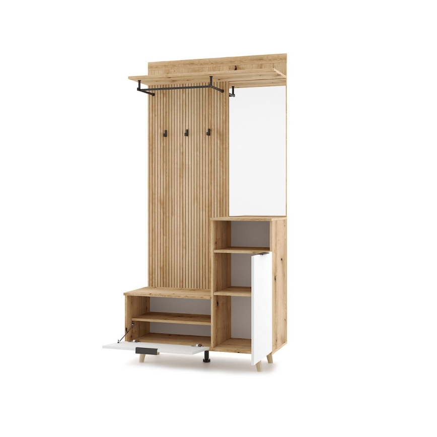 Eteisryhmä peilillä SVEN ruskea/valkoinen