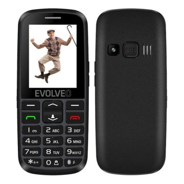 Evolveo - EasyPhone EG 2G matkapuhelin senioreille, musta