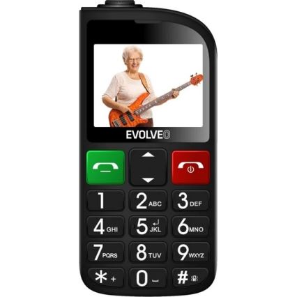 Evolveo - EasyPhone FL, matkapuhelin senioreille, musta