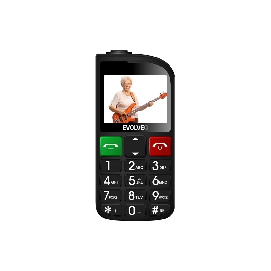 Evolveo - EasyPhone FL, matkapuhelin senioreille, musta