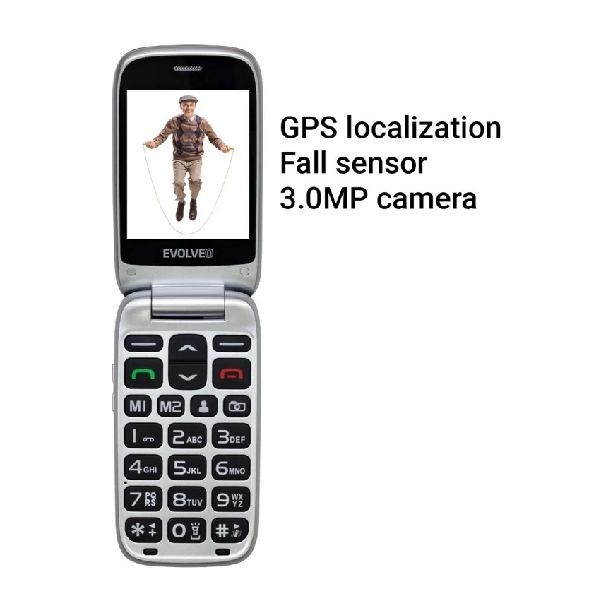 Evolveo - EasyPhone FS avattava matkapuhelin senioreille 2.8 punainen