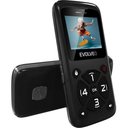 Evolveo - EasyPhone ID, matkapuhelin senioreille, musta