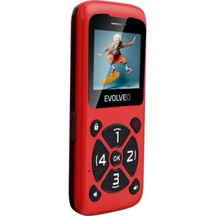 Evolveo - EasyPhone ID matkapuhelin senioreille punainen