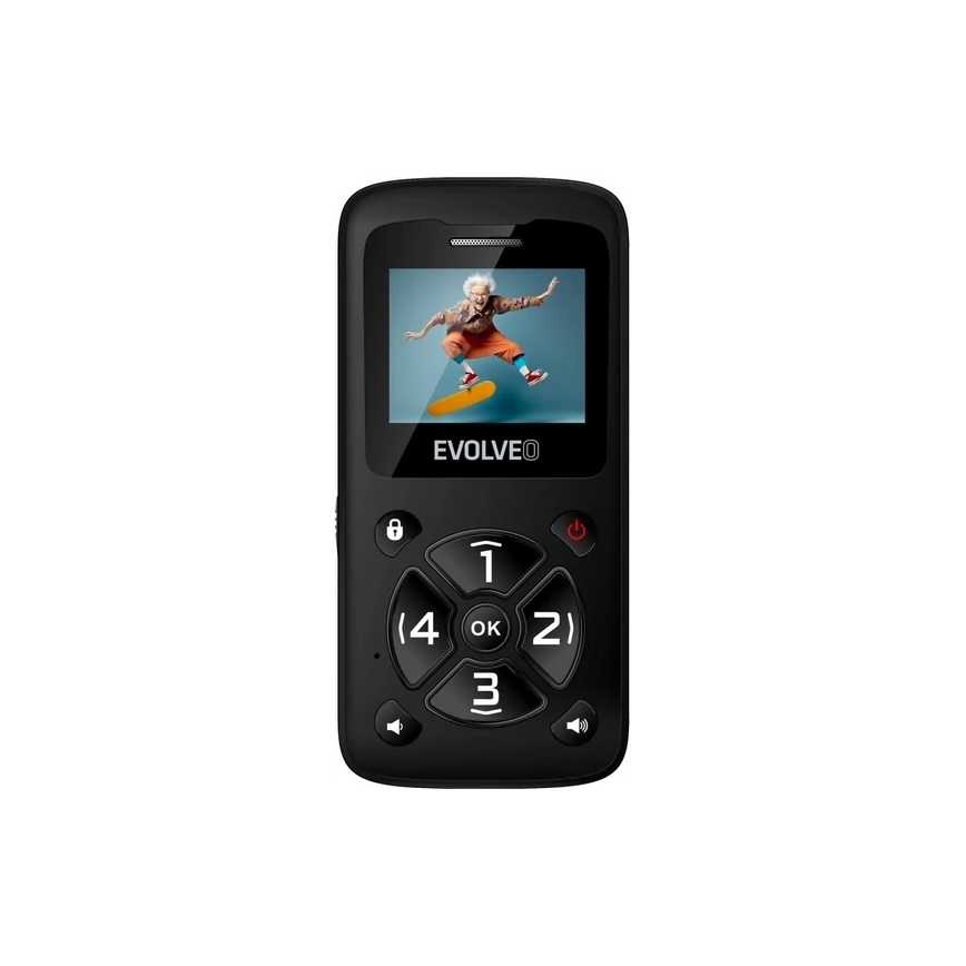 Evolveo - EasyPhone ID mobiilipuhelin senioreille musta