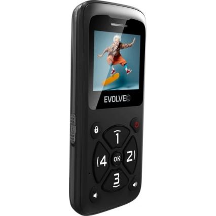 Evolveo - EasyPhone ID mobiilipuhelin senioreille musta