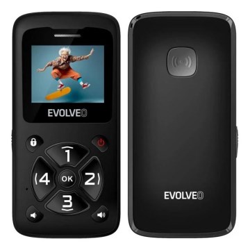 Evolveo - EasyPhone ID, senioripuhelin, musta