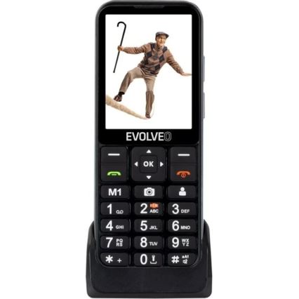 Evolveo - EasyPhone LT, 4G-matkapuhelin senioreille, musta