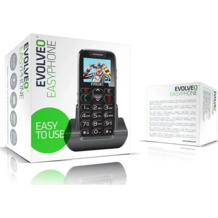 Evolveo - EasyPhone matkapuhelin senioreille musta