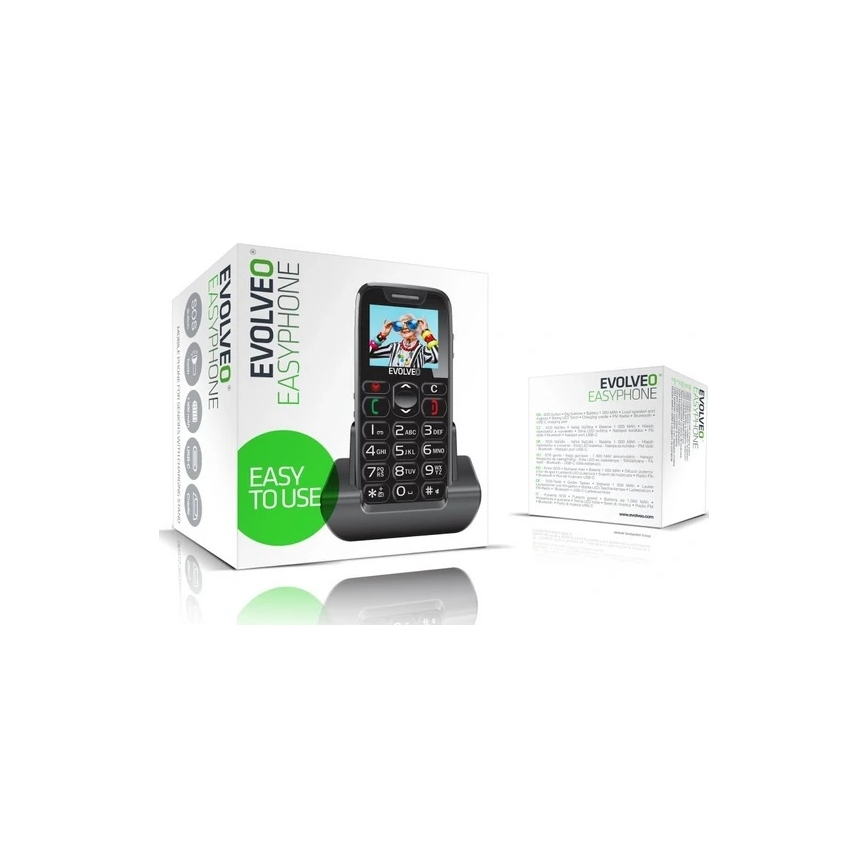 Evolveo - EasyPhone matkapuhelin senioreille musta
