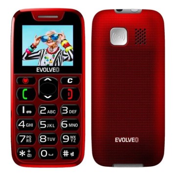 Evolveo - EasyPhone, senioreille tarkoitettu matkapuhelin, punainen