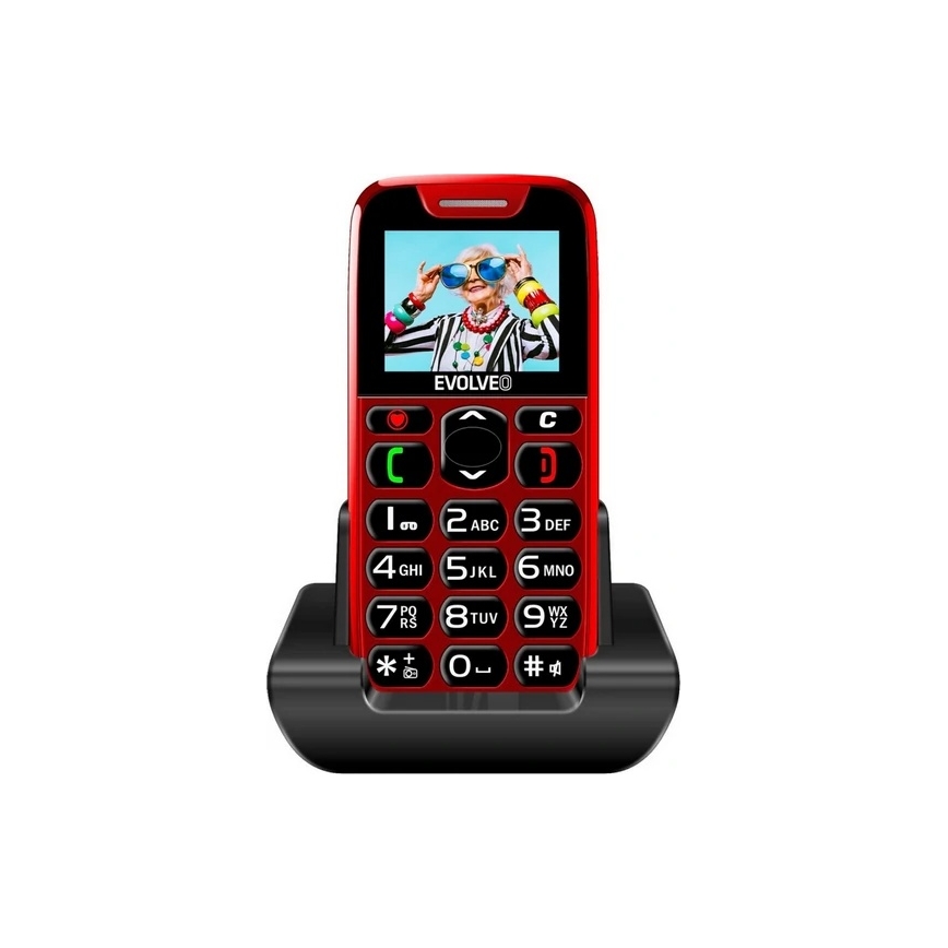 Evolveo - EasyPhone senioripuhelin, punainen