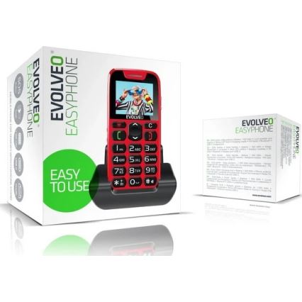 Evolveo - EasyPhone senioripuhelin, punainen