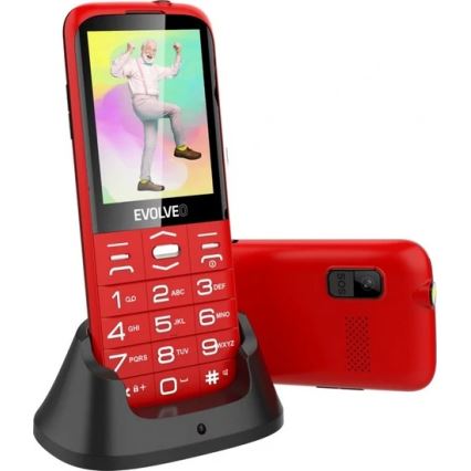 Evolveo - EasyPhone XO, matkapuhelin senioreille, punainen