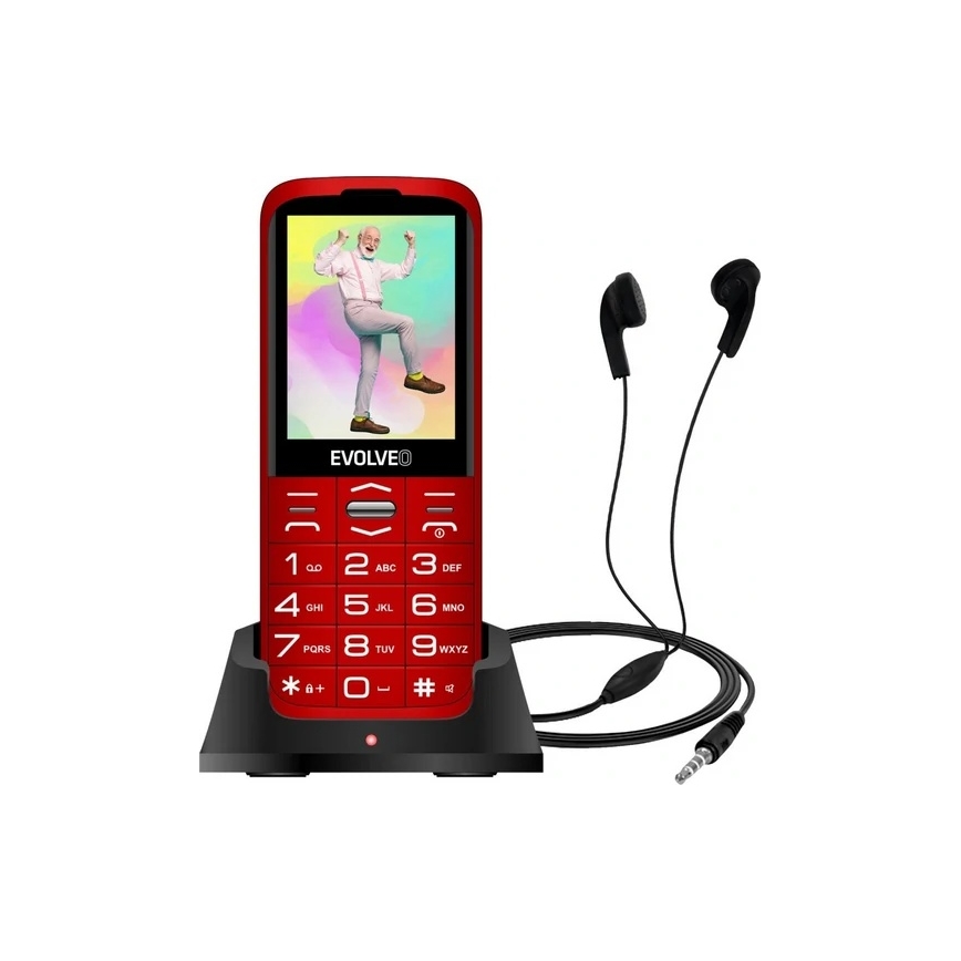 Evolveo - EasyPhone XO, matkapuhelin senioreille, punainen
