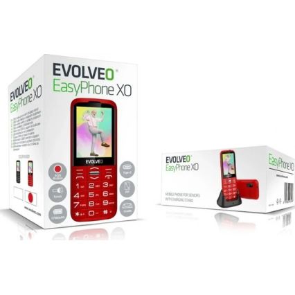 Evolveo - EasyPhone XO, matkapuhelin senioreille, punainen