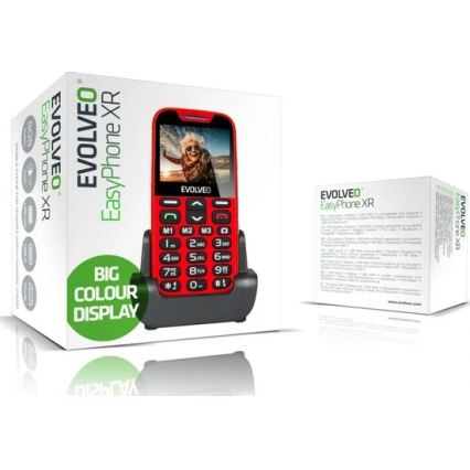 Evolveo - EasyPhone XR 4G senioripuhelin, punainen