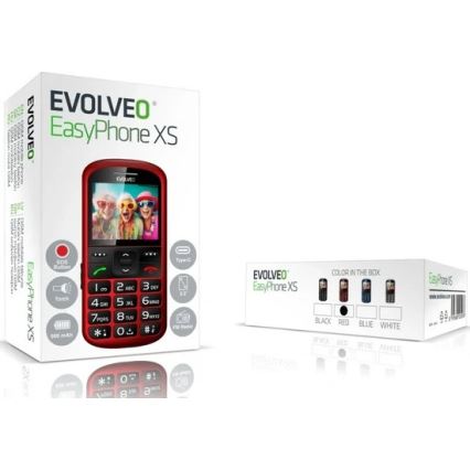 Evolveo - EasyPhone XS, senioripuhelin, punainen